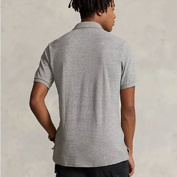 Polo Ralph Lauren Iconic Mesh Polo Shirt Grey Slim fit LG NWT‎ IN PACKAGING - Picture 4 of 8